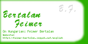 bertalan feimer business card